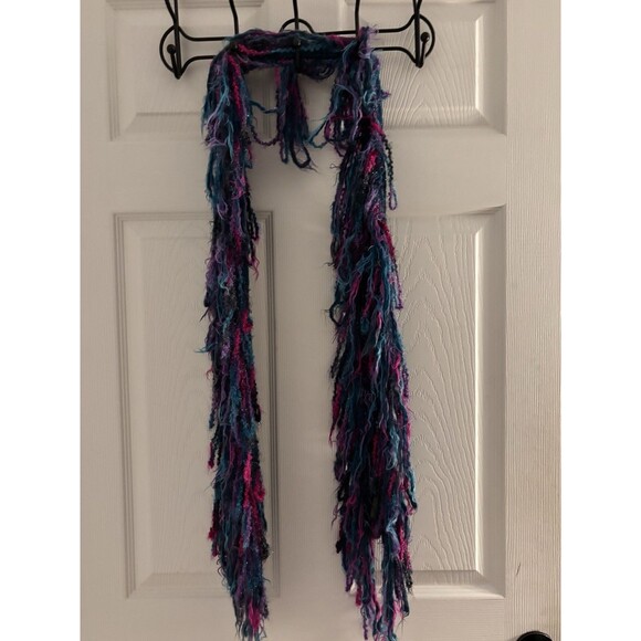 Accessories - Y2K Boho Made In Italy‎ Textured Yarn Scarf Festival Merino Blend